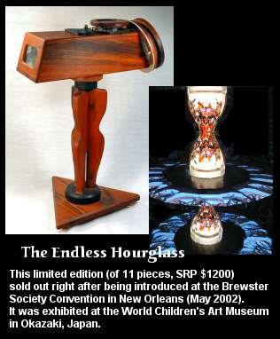 The Endless Hourglass Kaleidoscope, inside & outside views